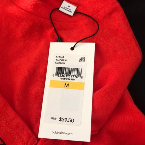 Last Sale🎉New Orange Calvin Klein Crop Top T - Picture 6 of 8